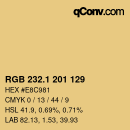 カラーコード: RGB 232.1 201 129 | qconv.com