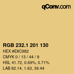 カラーコード: RGB 232.1 201 130 | qconv.com