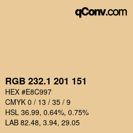 カラーコード: RGB 232.1 201 151 | qconv.com