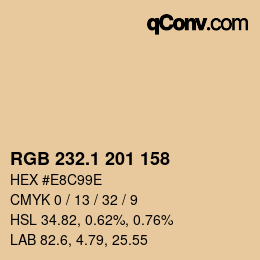 Color code: RGB 232.1 201 158 | qconv.com