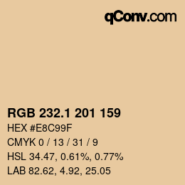 カラーコード: RGB 232.1 201 159 | qconv.com