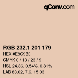 カラーコード: RGB 232.1 201 179 | qconv.com