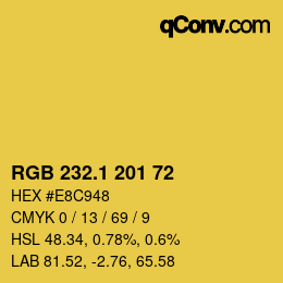 カラーコード: RGB 232.1 201 72 | qconv.com