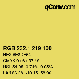 カラーコード: RGB 232.1 219 100 | qconv.com