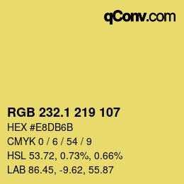 カラーコード: RGB 232.1 219 107 | qconv.com