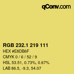 カラーコード: RGB 232.1 219 111 | qconv.com