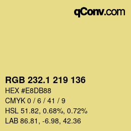 カラーコード: RGB 232.1 219 136 | qconv.com
