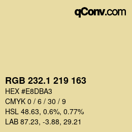 カラーコード: RGB 232.1 219 163 | qconv.com