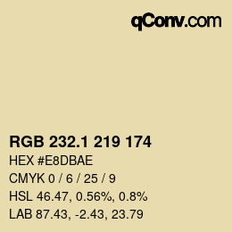 Color code: RGB 232.1 219 174 | qconv.com