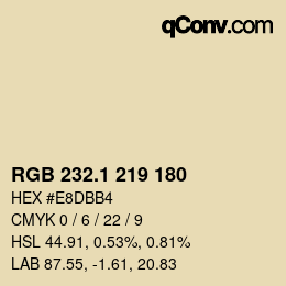 カラーコード: RGB 232.1 219 180 | qconv.com