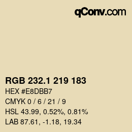 カラーコード: RGB 232.1 219 183 | qconv.com