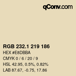 カラーコード: RGB 232.1 219 186 | qconv.com