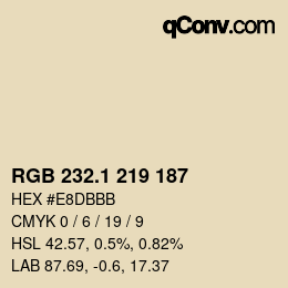 カラーコード: RGB 232.1 219 187 | qconv.com