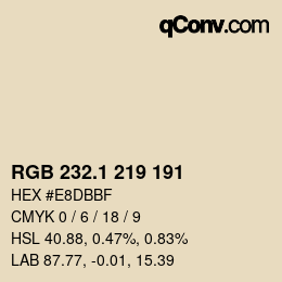 カラーコード: RGB 232.1 219 191 | qconv.com