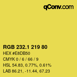 カラーコード: RGB 232.1 219 80 | qconv.com