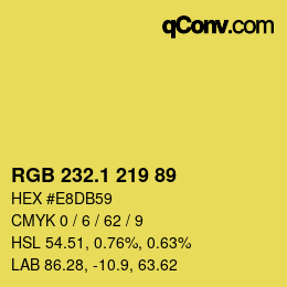 カラーコード: RGB 232.1 219 89 | qconv.com