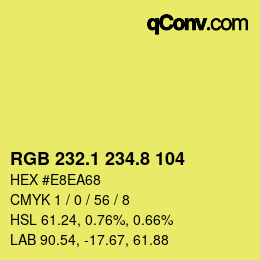 カラーコード: RGB 232.1 234.8 104 | qconv.com