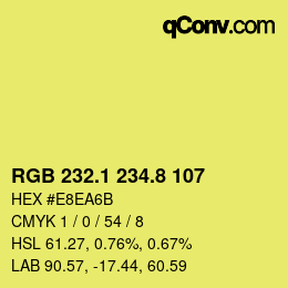カラーコード: RGB 232.1 234.8 107 | qconv.com