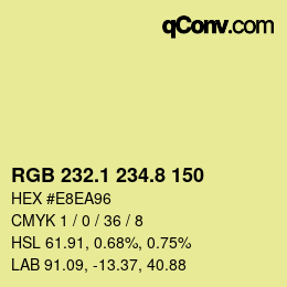 カラーコード: RGB 232.1 234.8 150 | qconv.com