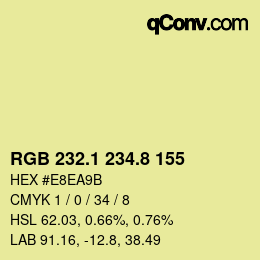 Color code: RGB 232.1 234.8 155 | qconv.com