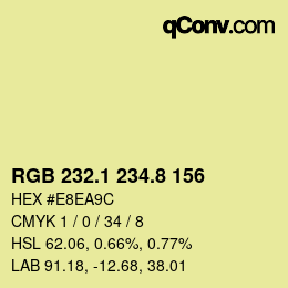 Color code: RGB 232.1 234.8 156 | qconv.com