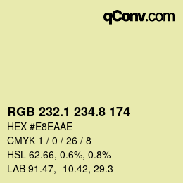 Color code: RGB 232.1 234.8 174 | qconv.com