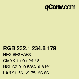 Color code: RGB 232.1 234.8 179 | qconv.com