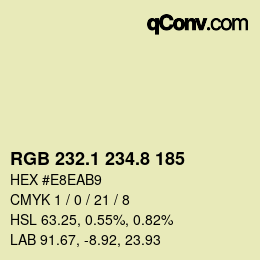 Color code: RGB 232.1 234.8 185 | qconv.com