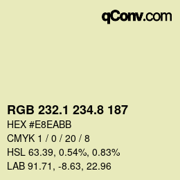 Color code: RGB 232.1 234.8 187 | qconv.com