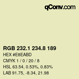 Color code: RGB 232.1 234.8 189 | qconv.com