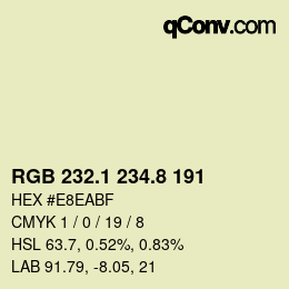 Color code: RGB 232.1 234.8 191 | qconv.com