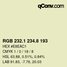 Color code: RGB 232.1 234.8 193 | qconv.com