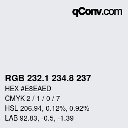 Color code: RGB 232.1 234.8 237 | qconv.com