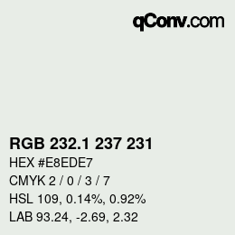 Color code: RGB 232.1 237 231 | qconv.com