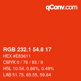 Color code: RGB 232.1 54.8 17 | qconv.com