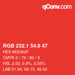 Color code: RGB 232.1 54.8 47 | qconv.com