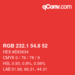 Color code: RGB 232.1 54.8 52 | qconv.com