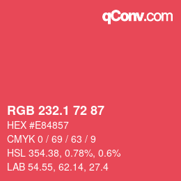 カラーコード: RGB 232.1 72 87 | qconv.com