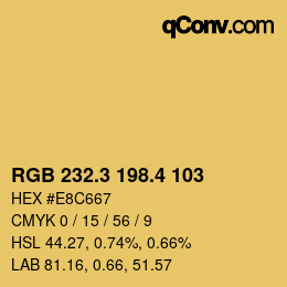 カラーコード: RGB 232.3 198.4 103 | qconv.com