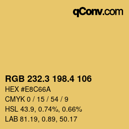 カラーコード: RGB 232.3 198.4 106 | qconv.com