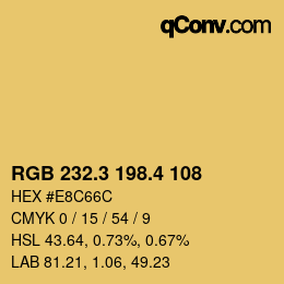 カラーコード: RGB 232.3 198.4 108 | qconv.com