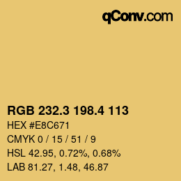 カラーコード: RGB 232.3 198.4 113 | qconv.com