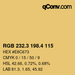 カラーコード: RGB 232.3 198.4 115 | qconv.com