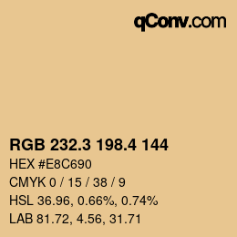 カラーコード: RGB 232.3 198.4 144 | qconv.com