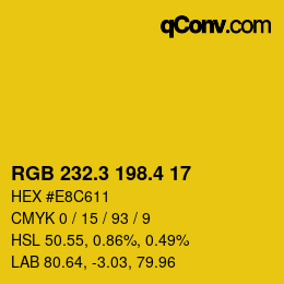 カラーコード: RGB 232.3 198.4 17 | qconv.com