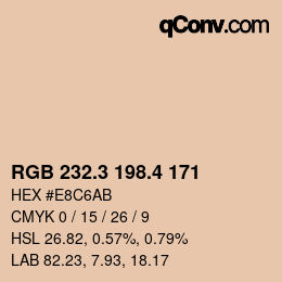 カラーコード: RGB 232.3 198.4 171 | qconv.com