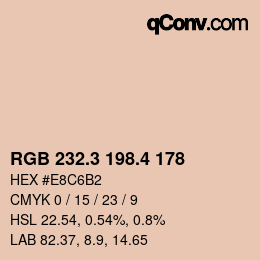 カラーコード: RGB 232.3 198.4 178 | qconv.com