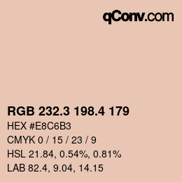 カラーコード: RGB 232.3 198.4 179 | qconv.com