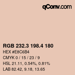 カラーコード: RGB 232.3 198.4 180 | qconv.com