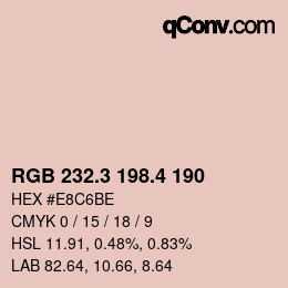 カラーコード: RGB 232.3 198.4 190 | qconv.com